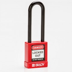 SFTY SECU PADLOCK 75MM ST SHA KD RED/6 Güvenlik Asma Kilitleri — Naylon Kaplı
