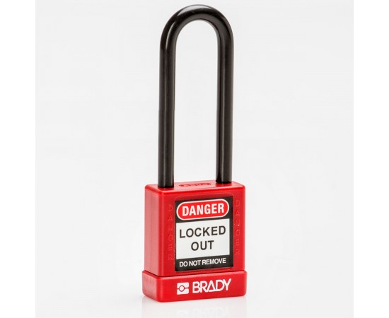 SFTY SECU PADLOCK 75MM ST SHA KD RED/6 Güvenlik Asma Kilitleri — Naylon Kaplı