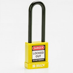 SFTY SECU PADLOCK 75MM ST SHA KD YEL/6 Güvenlik Asma Kilitleri — Naylon Kaplı