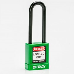 SFTY SECU PADLOCK 75MM ST SHA KD GRN/6 Güvenlik Asma Kilitleri — Naylon Kaplı