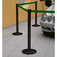 Adapt Bk Barrier belt 2m  green Geri Çekilebilir Bariyer Kayışı — Siyah Direkler ile 2 Metre