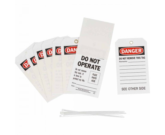 B851 7X4 BLK/RED/WHT 2-SIDE 1-FLAP 10/PK Kendinden laminatlı Fotoğraflı Etiketler B851 7X4 BLK/RED/WHT 2-SIDE 1-FLAP 10/PK Kendinden laminatlı Fotoğraflı Etiketler