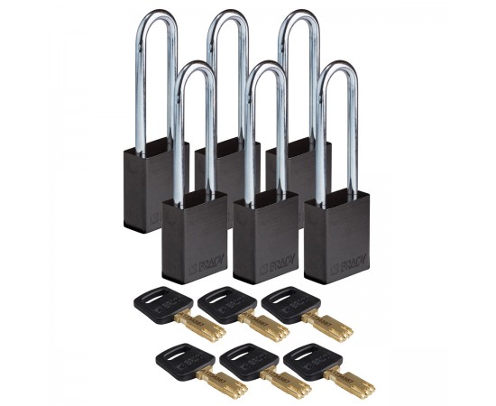 ALU-BLK-76ST-KD6PK SafeKey Asma Kilitleri — Alüminyum ALU-BLK-76ST-KD6PK SafeKey Asma Kilitleri — Alüminyum