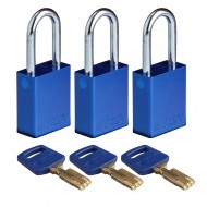 ALU-BLU-38ST-KA3PK SafeKey Asma Kilitleri &mdash; Al&uuml;minyum