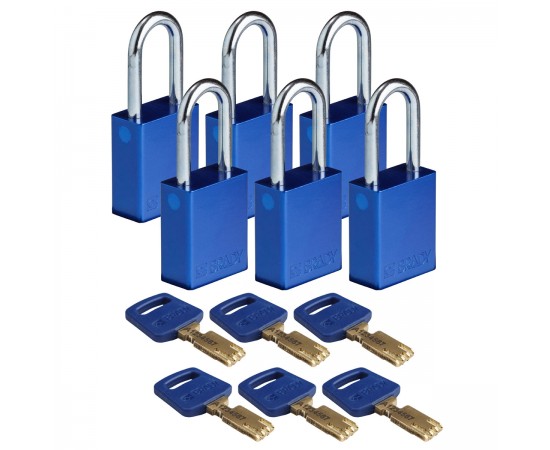 ALU-BLU-38ST-KD6PK SafeKey Asma Kilitleri — Alüminyum ALU-BLU-38ST-KD6PK SafeKey Asma Kilitleri — Alüminyum