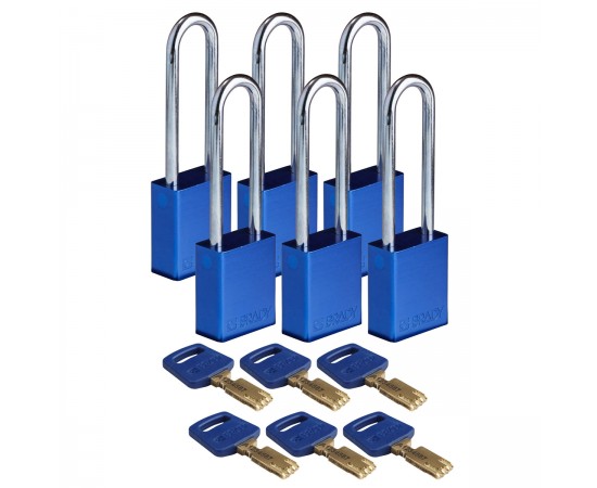 ALU-BLU-76ST-KD6PK SafeKey Asma Kilitleri — Alüminyum ALU-BLU-76ST-KD6PK SafeKey Asma Kilitleri — Alüminyum