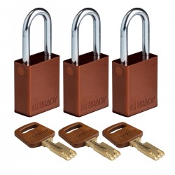 ALU-BRN-38ST-KA3PK SafeKey Asma Kilitleri — Alüminyum