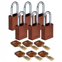 ALU-BRN-38ST-KD6PK SafeKey Asma Kilitleri — Alüminyum
