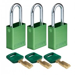 ALU-GRN-38ST-KA3PK SafeKey Asma Kilitleri — Alüminyum