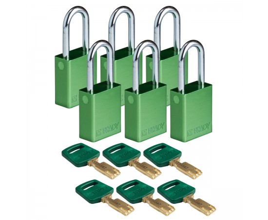ALU-GRN-38ST-KD6PK SafeKey Asma Kilitleri — Alüminyum ALU-GRN-38ST-KD6PK SafeKey Asma Kilitleri — Alüminyum