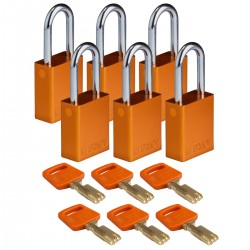 ALU-ORG-38ST-KD6PK SafeKey Asma Kilitleri — Alüminyum