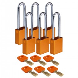 ALU-ORG-76ST-KD6PK SafeKey Asma Kilitleri — Alüminyum