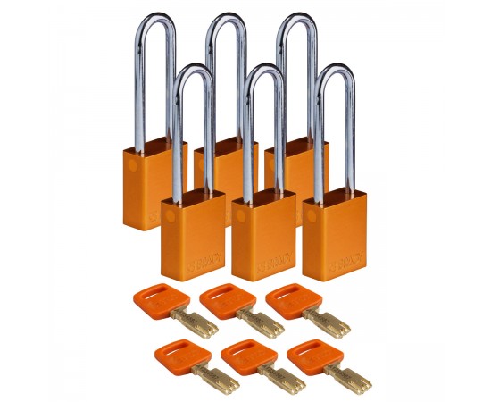 ALU-ORG-76ST-KD6PK SafeKey Asma Kilitleri — Alüminyum ALU-ORG-76ST-KD6PK SafeKey Asma Kilitleri — Alüminyum
