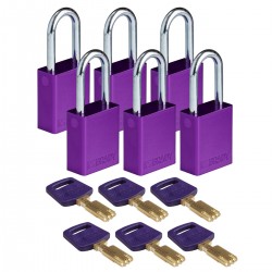 ALU-PRP-38ST-KD6PK SafeKey Asma Kilitleri — Alüminyum