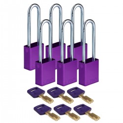 ALU-PRP-76ST-KD6PK SafeKey Asma Kilitleri — Alüminyum