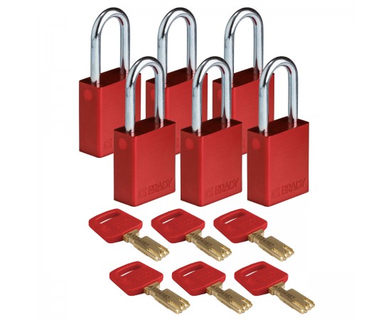 ALU-RED-38ST-KD6PK SafeKey Asma Kilitleri — Alüminyum ALU-RED-38ST-KD6PK SafeKey Asma Kilitleri — Alüminyum