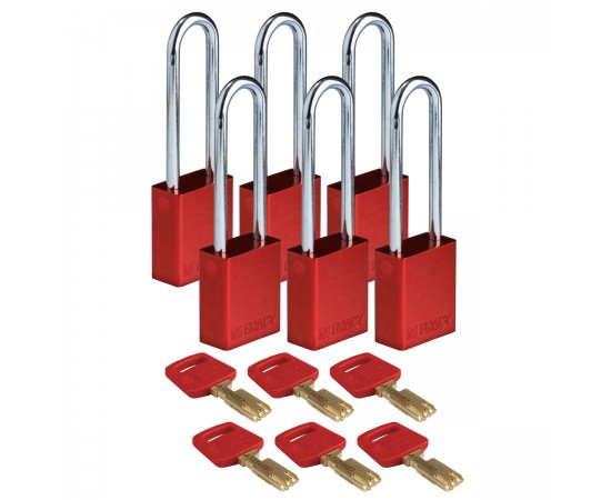 ALU-RED-76ST-KD6PK SafeKey Asma Kilitleri — Alüminyum ALU-RED-76ST-KD6PK SafeKey Asma Kilitleri — Alüminyum