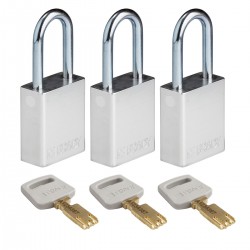ALU-SLV-38ST-KA3PK SafeKey Asma Kilitleri — Alüminyum