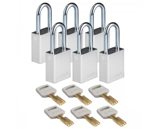 ALU-SLV-38ST-KD6PK SafeKey Asma Kilitleri — Alüminyum ALU-SLV-38ST-KD6PK SafeKey Asma Kilitleri — Alüminyum