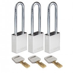 ALU-SLV-76ST-KA3PK SafeKey Asma Kilitleri — Alüminyum