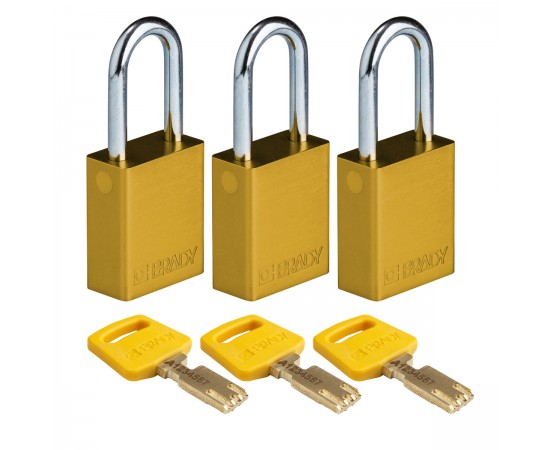 ALU-YLW-38ST-KA3PK SafeKey Asma Kilitleri — Alüminyum ALU-YLW-38ST-KA3PK SafeKey Asma Kilitleri — Alüminyum