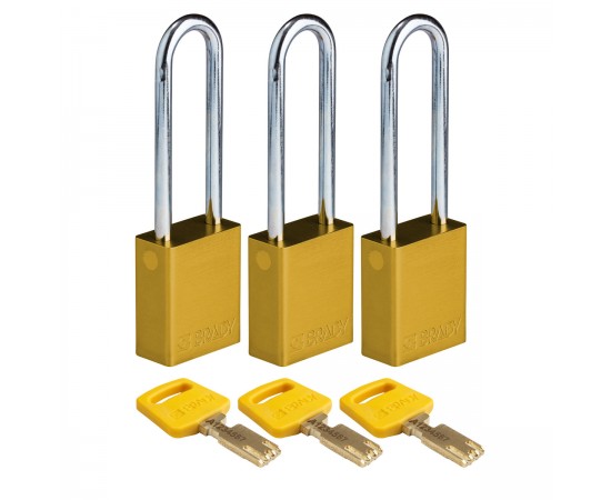 ALU-YLW-76ST-KA3PK SafeKey Asma Kilitleri — Alüminyum ALU-YLW-76ST-KA3PK SafeKey Asma Kilitleri — Alüminyum