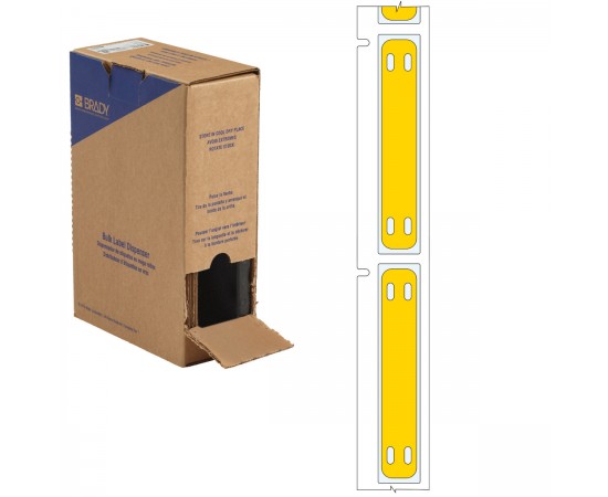 BM-10x60-7643-YL-L M611, M610 ve M710 için Poliüretan Büyük Kutu Yapışkansız Kablo Etiketi