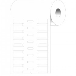 BPTRDS-16x4,4-7697-WT Termal Transferle Yazdırılabilir Sağlam DuraSleeve Kablo İşaretleme Taşıyıcı İç Etiketleri