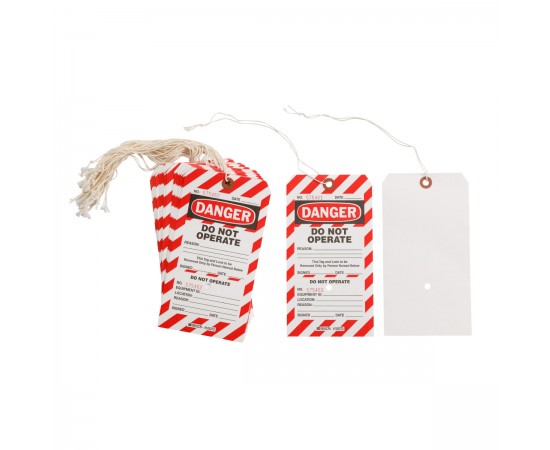 B853 7"X4" BLK/RED/WHT 1-SIDED 25/PK İki Parçalı Perfore Etiketler B853 7"X4" BLK/RED/WHT 1-SIDED 25/PK İki Parçalı Perfore Etiketler