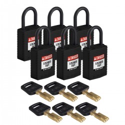 CPT-BLK-25PL-KD6PK SafeKey Asma Kilitleri — Kompakt