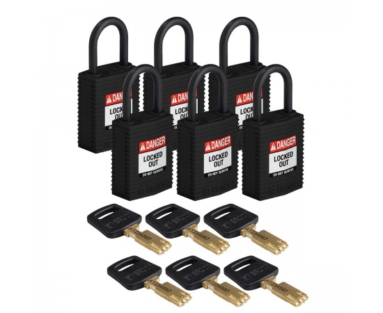 CPT-BLK-25PL-KD6PK SafeKey Asma Kilitleri — Kompakt CPT-BLK-25PL-KD6PK SafeKey Asma Kilitleri — Kompakt
