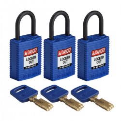 CPT-BLU-25PL-KA3PK SafeKey Asma Kilitleri — Kompakt
