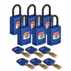 CPT-BLU-25PL-KD6PK SafeKey Asma Kilitleri — Kompakt