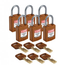 CPT-BRN-25AL-KD6PK SafeKey Compact Nylon Alüminyum Kancalı Kilitler