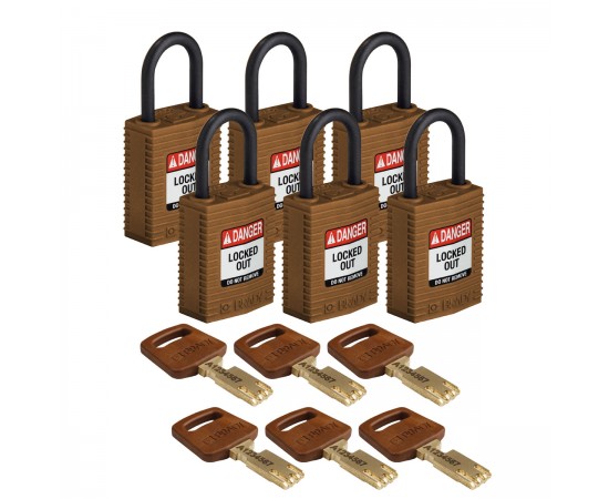 CPT-BRN-25PL-KD6PK SafeKey Asma Kilitleri — Kompakt CPT-BRN-25PL-KD6PK SafeKey Asma Kilitleri — Kompakt