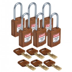 CPT-BRN-38AL-KD6PK SafeKey Compact Nylon Alüminyum Kancalı Kilitler