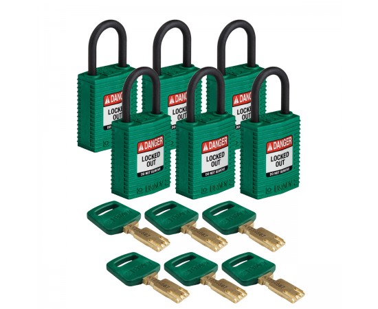 CPT-GRN-25PL-KD6PK SafeKey Asma Kilitleri — Kompakt CPT-GRN-25PL-KD6PK SafeKey Asma Kilitleri — Kompakt
