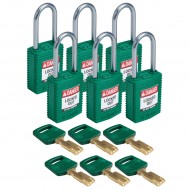 CPT-GRN-38AL-KD6PK SafeKey Compact Nylon Alüminyum Kancalı Kilitler