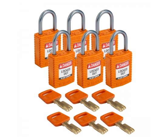 CPT-ORG-25AL-KD6PK SafeKey Compact Nylon Alüminyum Kancalı Kilitler CPT-ORG-25AL-KD6PK SafeKey Compact Nylon Alüminyum Kancalı Kilitler