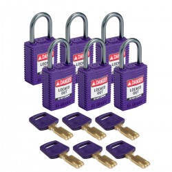 CPT-PRP-25AL-KD6PK SafeKey Compact Nylon Alüminyum Kancalı Kilitler