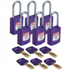 CPT-PRP-38AL-KD6PK SafeKey Compact Nylon Alüminyum Kancalı Kilitler