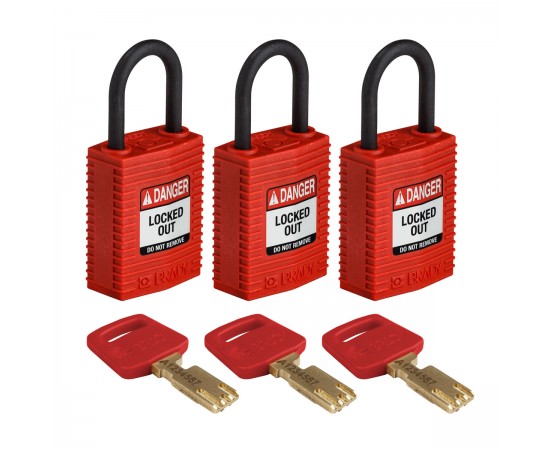 CPT-RED-25PL-KA3PK SafeKey Asma Kilitleri — Kompakt CPT-RED-25PL-KA3PK SafeKey Asma Kilitleri — Kompakt