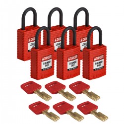 CPT-RED-25PL-KD6PK SafeKey Asma Kilitleri — Kompakt
