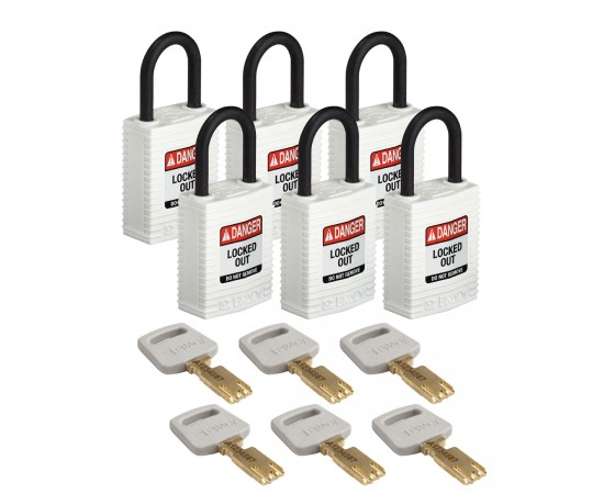 CPT-WHT-25PL-KD6PK SafeKey Asma Kilitleri — Kompakt CPT-WHT-25PL-KD6PK SafeKey Asma Kilitleri — Kompakt
