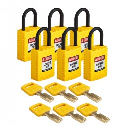 CPT-YLW-25PL-KD6PK SafeKey Asma Kilitleri — Kompakt