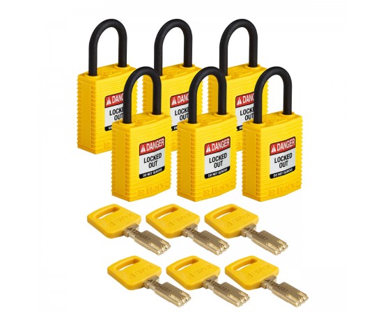 CPT-YLW-25PL-KD6PK SafeKey Asma Kilitleri — Kompakt CPT-YLW-25PL-KD6PK SafeKey Asma Kilitleri — Kompakt