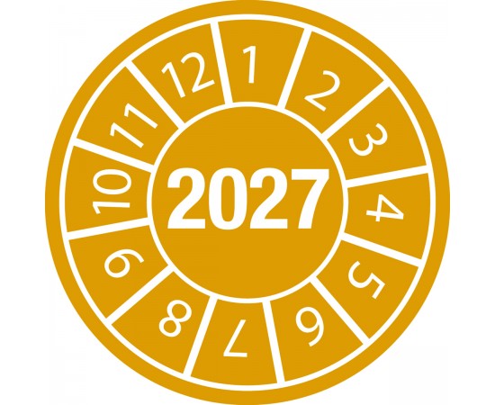 DATE INSPECTION LABELS 27 Dia 25 B-7541 Denetim Tarihi Etiketleri DATE INSPECTION LABELS 27 Dia 25 B-7541 Denetim Tarihi Etiketleri