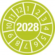 DATE INSPECTION LBLS B-429 2028 -DIA 15 Emniyet Belirteçli Denetim Tarihi Etiketleri Yıl 2028