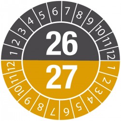 DATE INSPECT.LABELS 26/27 DIA 25 B-7541 Denetim Tarihi Etiketleri