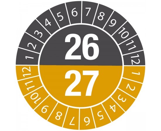 DATE INSPECT.LABELS 26/27 DIA 25 B-7541 Denetim Tarihi Etiketleri DATE INSPECT.LABELS 26/27 DIA 25 B-7541 Denetim Tarihi Etiketleri
